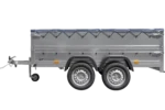 GARTENANHÄNGER 264/2 KIPP Zweiachsanhänger mit Stützrad, H-0-Fahrgestell, BIS-Bordwänden und grauer Flachplane – Image 7