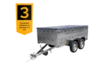 GARTENANHÄNGER 264/2 KIPP Zweiachsanhänger mit Stützrad, H-0-Fahrgestell, BIS-Bordwänden und grauer Flachplane – Image 3