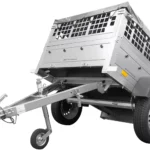 Kleiner Anhänger zu verkaufen – Gartenanhänger 150 KIPP [mit grauer Flachplane, Stützrad]