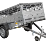 230 KIPP GARTENANHÄNGER MIT STÜTZRAD, GEGRILLTEN SEITEN UND GRAUER FLACHABDECKUNG