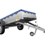 264 KIPP GARTENANHÄNGER MIT BEFESTIGTEM RAD, H-0-FAHRGESTELL UND BLAUER ABDECKUNG