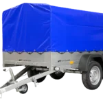 UNITRAILER 264/2 KIPP-GARTENANHÄNGER MIT STÜTZRAD, H-800-FAHRGESTELL UND BLAUER ABDECKUNG