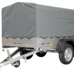 ZWEIACHS-ANHÄNGER UNITRAILER 264/2 KIPP MIT STÜTZRAD, BOGEN UND GRAUER Plane