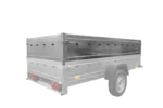 UNITRAILER GARDEN TRAILER 264/2 KIPP 2-Achs-PKW-Anhänger mit Stützrad, zusätzlichen Bordwänden, H-800-Fahrgestell und grauer Plane – Image 7