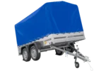 264×150 UNITRAILER GARDEN 265/2 KIPP Zweiachsanhänger mit H-1100-Fahrgestell und blauer Plane