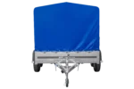 264×150 UNITRAILER GARDEN 265/2 KIPP Zweiachsanhänger mit H-1100-Fahrgestell und blauer Plane – Image 4