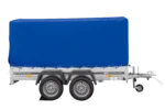 264×150 UNITRAILER GARDEN 265/2 KIPP Zweiachsanhänger mit H-1100-Fahrgestell und blauer Plane – Image 6