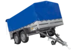 264×150 UNITRAILER GARDEN 265/2 KIPP Zweiachsanhänger mit H-800-Fahrgestell und blauer Plane