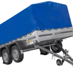 264×150 UNITRAILER GARDEN 265/2 KIPP Zweiachsanhänger mit H-800-Fahrgestell und blauer Plane