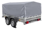 264×150 UNITRAILER GARDEN 265/2 KIPP Zweiachsanhänger mit H-800-Fahrgestell und grauer Plane – Image 4