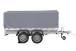 264×150 UNITRAILER GARDEN 265/2 KIPP Zweiachsanhänger mit H-800-Fahrgestell und grauer Plane – Image 3