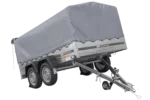264×150 UNITRAILER GARDEN 265/2 KIPP Zweiachsanhänger mit H-800-Fahrgestell und grauer Plane