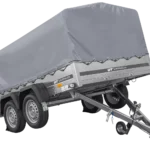 264×150 UNITRAILER GARDEN 265/2 KIPP Zweiachsanhänger mit H-800-Fahrgestell und grauer Plane