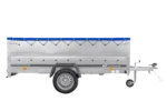 Einachsanhänger 264×150 UNITRAILER GARDEN 265 KIPP mit BIS-Bordwänden, H-0-Fahrgestell und blauer Plane – Image 6