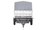 Einachsanhänger 264×150 UNITRAILER GARDEN 265 KIPP mit zusätzlichen Bordwänden, H-800-Reifen und grauer Plane – Image 4