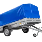 Einachsanhänger 264×150 UNITRAILER GARDEN 265 KIPP mit H-800-Reifen und blauer Plane