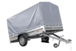 Einachsanhänger 264×150 UNITRAILER GARDEN 265 KIPP mit H-1100-Fahrgestell und grauer Plane