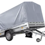 Einachsanhänger 264×150 UNITRAILER GARDEN 265 KIPP mit H-1100-Fahrgestell und grauer Plane