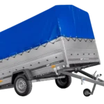 Einachsanhänger 264×150 UNITRAILER GARDEN 265 KIPP mit BIS-Bordwänden, H-800-Reifen und blauer Plane