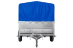 Einachsanhänger 264×150 UNITRAILER GARDEN 265 KIPP mit BIS-Bordwänden, H-800-Reifen und blauer Plane – Image 2
