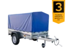 Garden Trailer 200 KIPP Gepäckanhänger 200 x 106 cm mit hoher blauer Plane, Bogen und Stützrad – Image 2