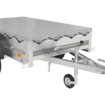 200 Kipp Gartenanhänger mit Stützrad, H-0-Fahrgestell und grauer Plane