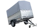 Hochanhänger mit Bordwandaufsätzen und hoher Plane – 2,30 x 1,25 m – Gartenanhänger 230 KIPP