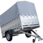 Hochanhänger mit Bordwandaufsätzen und hoher Plane – 2,30 x 1,25 m – Gartenanhänger 230 KIPP