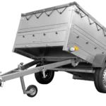 Neuer 200×125 Anhänger mit flacher Plane, Bordwandverbreiterungen und Stützrad – Gartenanhänger 201 KIPP