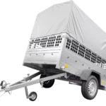 B Garden Trailer 201 KIPP Genehmigungsanhänger 500 kg 200 x 125 cm [mit Gitteraufsätzen, Hochplane, Reif und Stützrad]