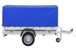 Straßenanhänger mit hoher blauer Plane, H-800-Überrollbügel und Stützrad 230×125 Garden Trailer 230 KIPP – Image 6