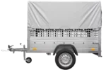Garden Trailer 200 KIPP Blechanhänger 200×106 cm [mit Gitteraufsätzen, hoher Plane und Bogen] – Image 3