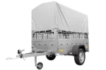 Garden Trailer 200 KIPP Blechanhänger 200×106 cm [mit Gitteraufsätzen, hoher Plane und Bogen]
