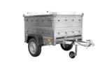 Einachsanhänger 150×106 UNITRAILER GARDEN 150 KIPP mit Bordwänden, zusätzlichen Bordwänden und Aluminiumabdeckung
