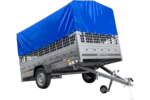 Pkw-Anhänger 264×150 UNITRAILER GARDEN 265 KIPP mit Gitterwänden, H-800-Reifen und blauer Plane