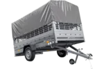 Pkw-Anhänger 264×150 UNITRAILER GARDEN 265 KIPP mit Gitterwänden, H-800-Reifen und grauer Plane
