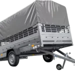 Pkw-Anhänger 264×150 UNITRAILER GARDEN 265 KIPP mit Gitterwänden, H-800-Reifen und grauer Plane