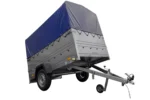 Pkw-Anhänger ohne Bremse 230 x 125 cm Gartenanhänger 230 KIPP mit Hochplane, Bordwänden und Stützrad