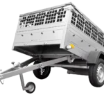 Nutzfahrzeuganhänger 200×125 mit flacher Plane, Netzseiten und Stützrad – Gartenanhänger 201 KIPP